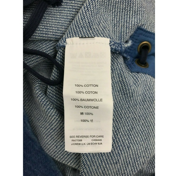 J Crew Indigo Lace Up Sweatshirt  Blue 100% Cotton - Picture 6 of 7